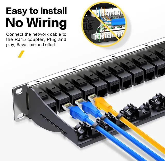 Alt view image 5 of 5 - PBAEGAV Patch Panel 12 Port with 12 Pcs Cat6 Keystone JackEC Listed UTP 10G Support with Removable Back Bar 1U Network Patch Panel 10 Inch for Cat6,Cat5e,Cat5 (CAT6, 1U 12Port)