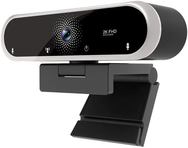 Main image of NIVEOLI Webcam 2K with Microphone and Webcam Cover Plug and Play with Auto Light Correction for Laptop PC Desktop for Live Streaming Video Call Conference Online Lessons Game
