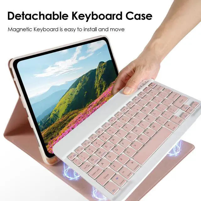 Alt view image 3 of 5 - Keyboard Case for iPad Air 11 inch M2 2024/M3 2025/iPad Air 4th/5th 10.9 inch & iPad Pro 11 inch (4th/3rd/2nd/1st ), Built-in Pencil Holder, iPad Tablet Cases with Trackpad and Bluetooth Keyboard