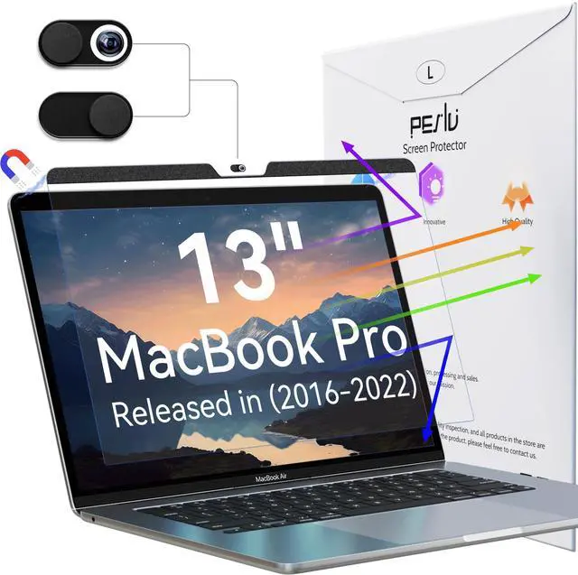 Main image of Peslv Magnetic Anti Blue Light Screen Protector for MacBook Pro 13 Inch (2016-2022, M1, M2), Removable Glare Filter for 13.3" Mac Laptop Computer