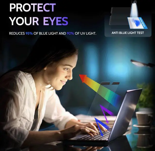 Alt view image 3 of 5 - Peslv Magnetic Anti Blue Light Screen Protector for MacBook Pro 13 Inch (2016-2022, M1, M2), Removable Glare Filter for 13.3" Mac Laptop Computer