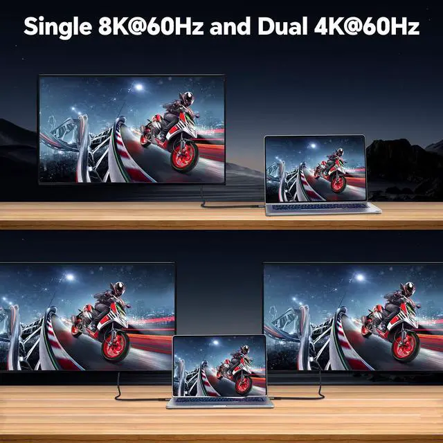 Alt view image 5 of 5 - Thunderbolt 4 Cable 6.6FT 240W USB4 Supports 40Gbps High-Speed Data Transfer/8K/Dual 4K Display USB C to C Fast Charging for Thunderbolt 4/3 Monitor/Hub/Docking Stations and More Grey