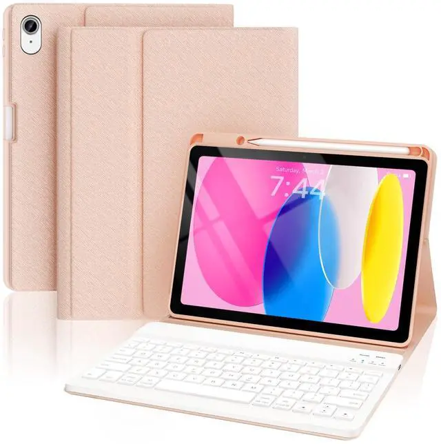 Main image of OPAKIT Keyboard Case for iPad 10th Generation 2022 & A16 11th Generation 2025(10.9/11 inch), Detachable Wireless Keyboard, Stand Folio Keyboard Case with Pencil Holder for New iPad 10th Gen 2022-Pink