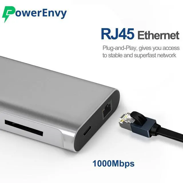 Alt view image 4 of 5 - USB C Hub 7-in-1 Multiport Hub Docking Station Adapter - 60W PD Charging, 4K HDMI, 5Gbps USB 3.0, Ethernet, SD/TF Card Reader - for MacBook, iPad Pro/Air, Dell XPS, MateBook & More