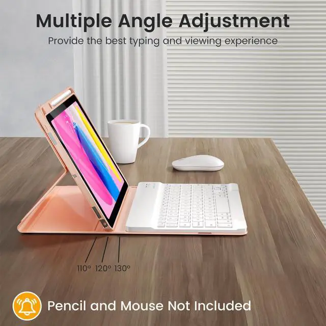 Alt view image 5 of 5 - OPAKIT Keyboard Case for iPad 10th Generation 2022 & A16 11th Generation 2025(10.9/11 inch), Detachable Wireless Keyboard, Stand Folio Keyboard Case with Pencil Holder for New iPad 10th Gen 2022-Pink