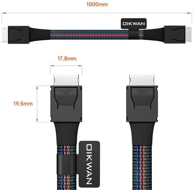 Alt view image 5 of 5 - OIKWAN OCulink Cable,PCIe 4.0 SFF-8611 High-Speed Data Transfer Cable, Compatible with Egpu,OneXGPU,GPD G1,GPD Win Max 2,(3.3ft)