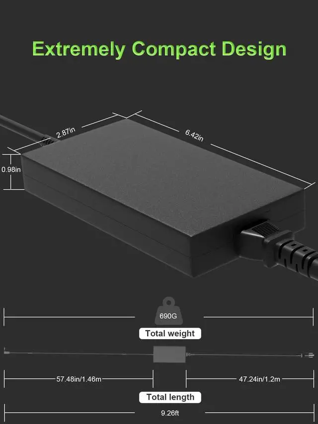 Alt view image 3 of 5 - PowerPortnerLink 230W Charger Compatible with Acer Nitro 5 16 17 14 Predator Helios Neo/Triton 16 14 300 500 Series AN16-51 AN17-41 AN515 AN517 PHN16-71 PH315-55 PT14-51 Laptop