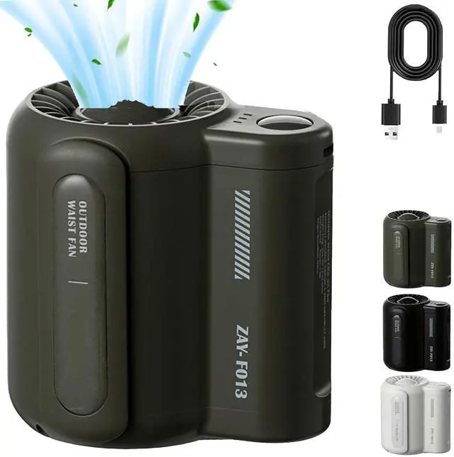 Main image of Ordaba Ergonable Cool Clip, Under Shirt Fan, Shirt Fan Clip, Clip on Fan for Shirt, Cool Clip Fan, Rechargeable Belt Clip Fan with USB Port for Outdoor Works (Green), 1