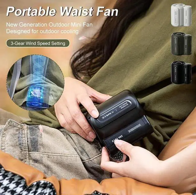 Alt view image 2 of 5 - Ordaba Ergonable Cool Clip, Under Shirt Fan, Shirt Fan Clip, Clip on Fan for Shirt, Cool Clip Fan, Rechargeable Belt Clip Fan with USB Port for Outdoor Works (Green), 1