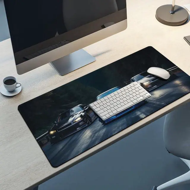 Alt view image 5 of 5 - Large Mouse Pad Gaming Mousepad R34 Sports Car Racing JDM Car Cool Big Computer Desk Mat Desk Pad for Keyboard and Mouse Mat Non-Slip Base 40x90cm