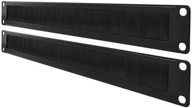 Main image of RackPath 2 Pack-1U Brush Rack Mount Panel Spacer for Cable Entry for 19in Server Rack Enclosure or Network Cabinet, Black