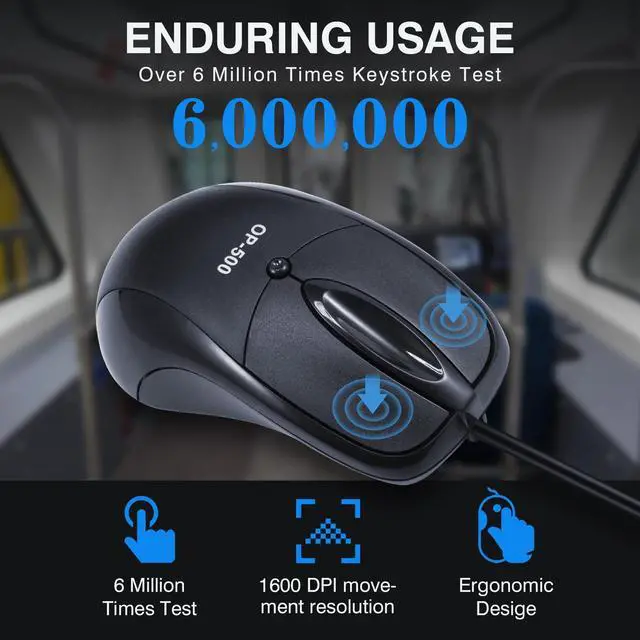 Alt view image 4 of 5 - PAWHITS Industrial RS232 COM Port Mechanical Mouse, 9-Pin Serial Interface for CNC Machines, PLC Control Systems, 1.6M Anti-Interference Cable, 1600DPI, IP54 Dustproof (Black)