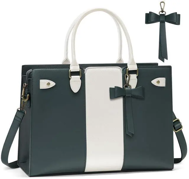 Main image of Laptop Bag for Women 15.6 Inch Laptop Tote Bag Waterproof Pu Leather Work Bag Computer Briefcase Office Teacher Handbag