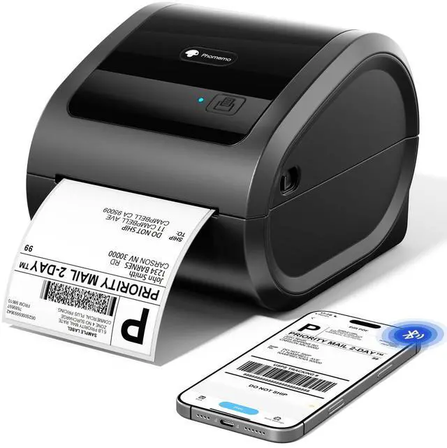 Main image of Phomemo D520BT Thermal Printer, 4x6 Shipping Label Printer for Small Business, Desktop Thermal Label Printers for Shipping Packages, Compatible with , Shopify, USPS, Grey