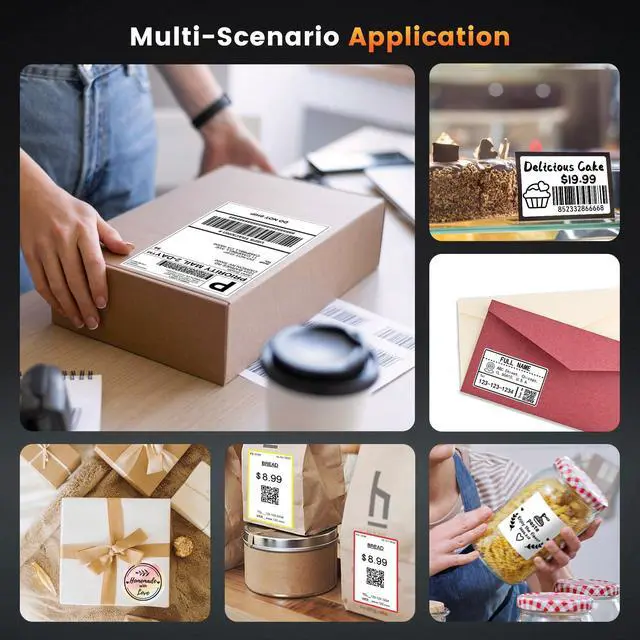 Alt view image 5 of 5 - Phomemo D520BT Thermal Printer, 4x6 Shipping Label Printer for Small Business, Desktop Thermal Label Printers for Shipping Packages, Compatible with , Shopify, USPS, Grey