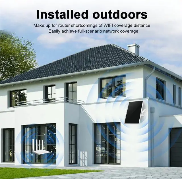 Alt view image 5 of 5 - Outdoor Solar WiFi Extender, Support 2.4GHz, Extends Coverage Up to 500ft, with 15W Solar Panel and 25000mAh Battery, Outdoor WiFi Extender Signal Booster