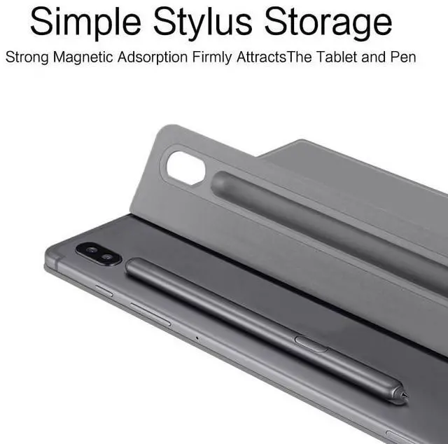 Alt view image 5 of 5 - QYiiD Magnetic Case for Galaxy Tab S10 Plus/Galaxy Tab S9 FE+ / S9 FE Plus 12.4-Inch with S-Pen Holder, Lightweight and Slim Magnetic Stand Case with Auto Sleep/Wake Cover for S10+/S9+/S9 FE+, Gary