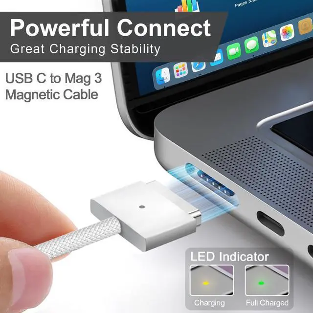 Alt view image 3 of 5 - 140W Mac Book Charger for Mac Book Pro 14 16 inch 2021 2023 M1 M2, Mac Book Air 13 15 inch M2 M3 2022 2023 2024