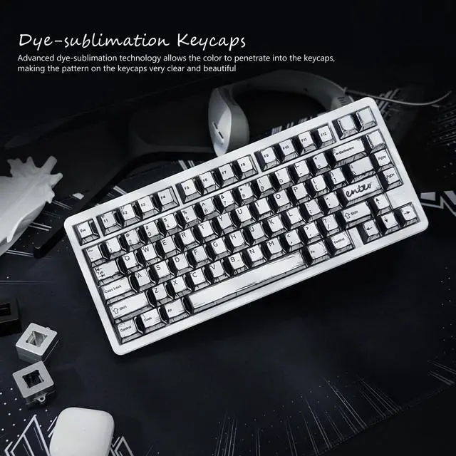 Alt view image 2 of 5 - Rainy75 Retro Anime PBT Keycaps-Cherry Key Cap, Manga Japanese Theme Keycaps 60 65 75 100 Percent, 5 Side Dye Sublimation 141 Keys Set for Cherry Gateron MX Switches Keyboards, White (White)