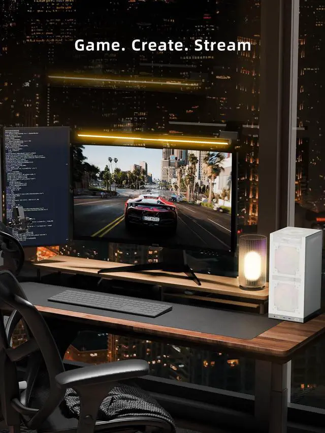 Alt view image 3 of 5 - ShinySnake L400 Mesh Ultra-Portable ITX Case - 12.1L High Airflow Compact Design, USB-C/Type-C Front Port, 350mm Vertical GPU, ATX PSU Support, PCIe Riser 4.0 & DP 1.4 Cable Included, White