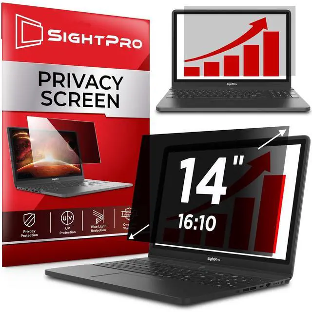 Main image of SightPro 14 Inch 16:10 Laptop Privacy Screen Filter - Computer Monitor Privacy Shield and Anti-Glare Protector