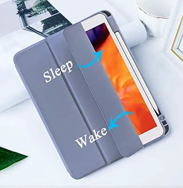 Alt view image 3 of 5 - SIWENGDE Cases for iPad Pro 12.9 Case 6th/5th/4th Generation (2022/2021/2020) with Pencil Holder [Apple Pencil Wireless Charging] Soft TPU Smart Tri-fold Stand Protective Cover(Lavender)