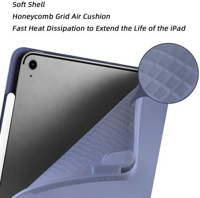 Alt view image 5 of 5 - SIWENGDE Cases for iPad Pro 12.9 Case 6th/5th/4th Generation (2022/2021/2020) with Pencil Holder [Apple Pencil Wireless Charging] Soft TPU Smart Tri-fold Stand Protective Cover(Lavender)