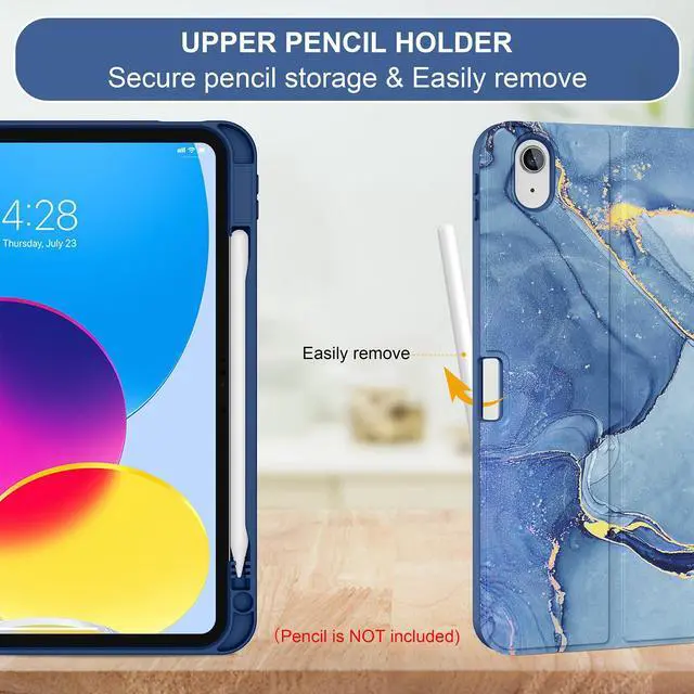 Alt view image 3 of 5 - Soke for iPad (A16) 11th/10th Generation Case with Keyboard(2025/2022)-7 Color Backlight Wireless Detachable Folio Keyboard Cover with Built-in Pencil Holder for iPad 11/10.9 inch, Ocean Marble