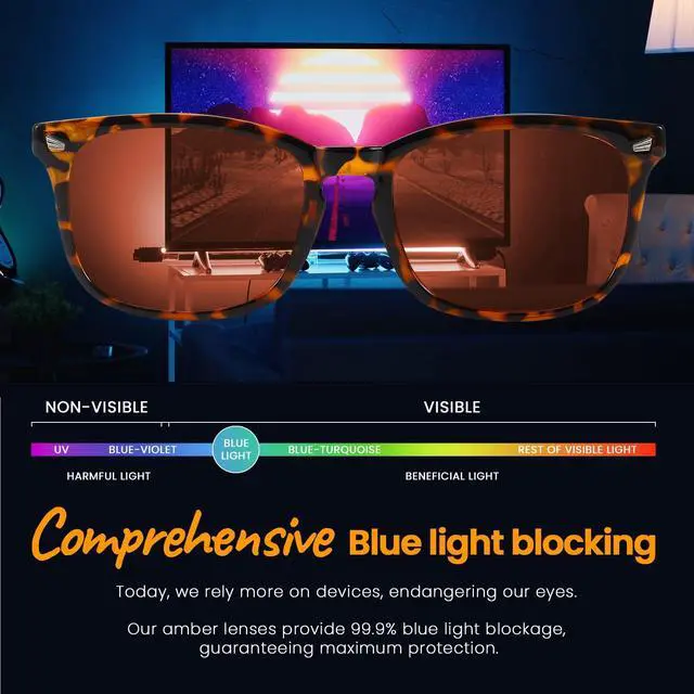 Alt view image 4 of 5 - SODQW 2 Pack Blue Light Blocking Glasses for Women Men Improve Sleep Anti Blue Eyeglass Orange Lens for Computer TV Phone