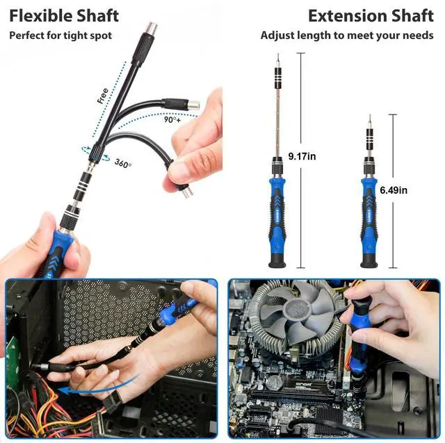 Alt view image 4 of 5 - STREBITO Electronics Precision Screwdriver Sets 142-Piece with 120 Bits Magnetic Repair Tool Kit for iPhone, MacBook, Computer, Laptop, PC, Tablet, PS4, Xbox, Nintendo, Game Console
