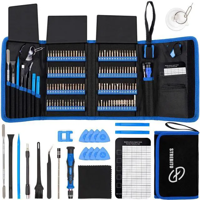 Main image of STREBITO Electronics Precision Screwdriver Sets 142-Piece with 120 Bits Magnetic Repair Tool Kit for iPhone, MacBook, Computer, Laptop, PC, Tablet, PS4, Xbox, Nintendo, Game Console
