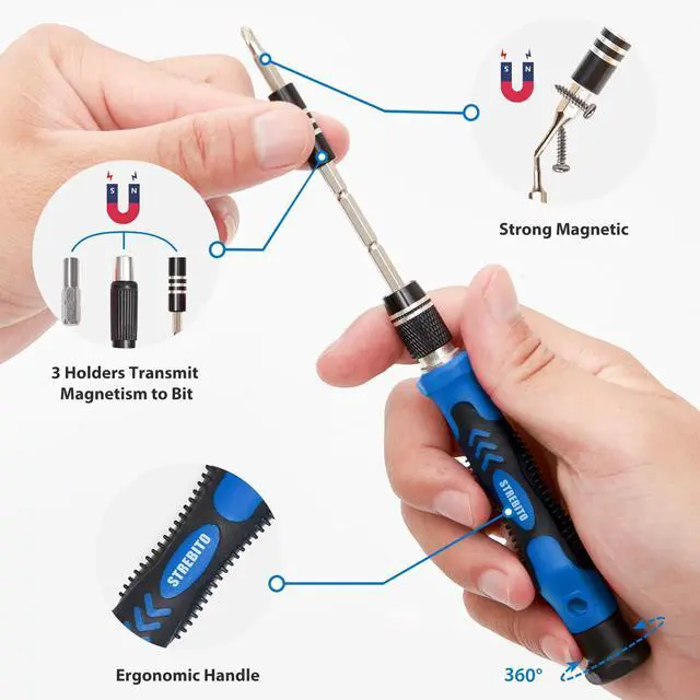 Alt view image 3 of 5 - STREBITO Electronics Precision Screwdriver Sets 142-Piece with 120 Bits Magnetic Repair Tool Kit for iPhone, MacBook, Computer, Laptop, PC, Tablet, PS4, Xbox, Nintendo, Game Console
