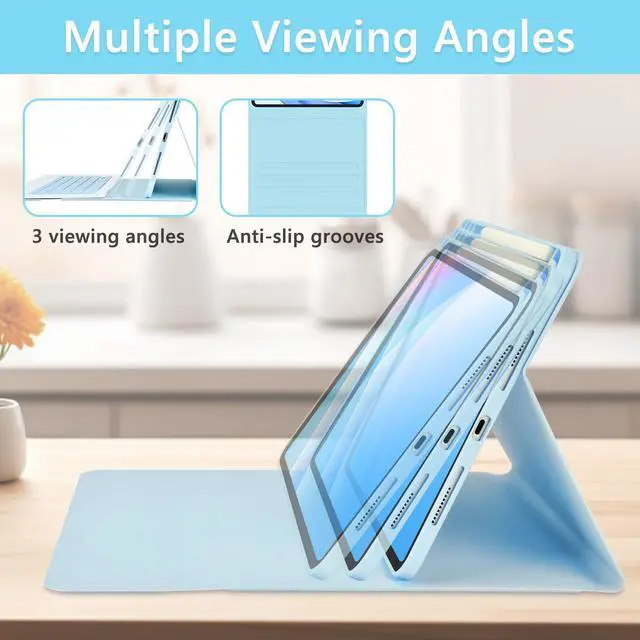 Alt view image 4 of 5 - TaIYanG Keyboard Case for iPad Pro 11-inch (M4) 2024 Model (A2836/A2837/A3006), Detachable Magnetic Bluetooth Keyboard Case with Pencil Holder - Flip Stand Cover for iPad Pro 11 Inch(Blue)