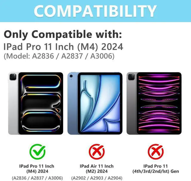 Alt view image 2 of 5 - TaIYanG Keyboard Case for iPad Pro 11-inch (M4) 2024 Model (A2836/A2837/A3006), Detachable Magnetic Bluetooth Keyboard Case with Pencil Holder - Flip Stand Cover for iPad Pro 11 Inch(Blue)