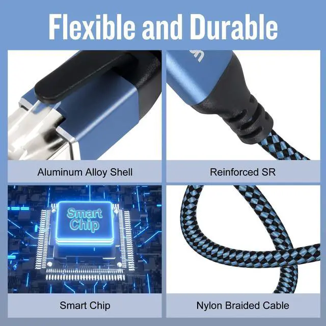 Alt view image 5 of 5 - Tainston USB to Ethernet Cable, 25Ft USB3.0 A to RJ45 Cable,USB3.0 A to Gigabit Ethernet Cable Compatible Laptop, PC, Switch, Router, Modem and More