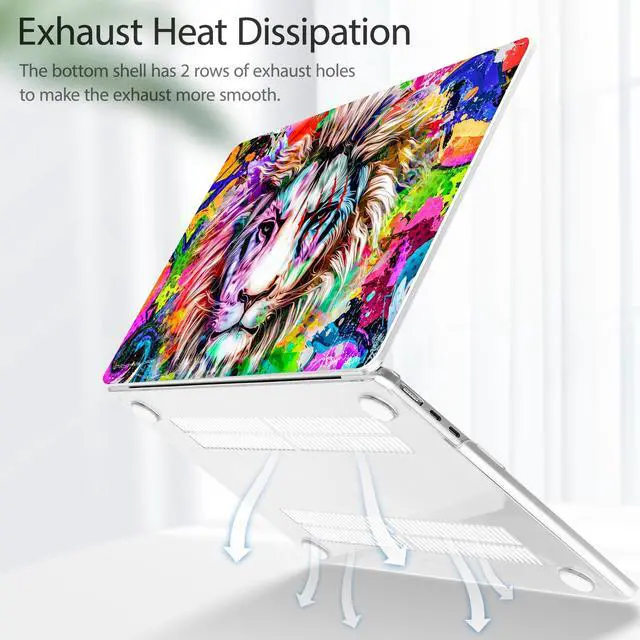 Alt view image 4 of 5 - Tuiklol for M4 MacBook Air 13.6 inch Case 2025-2022 Release M2 Chip Model A3240 A3113 A2681, Plastic Hard Shell Cover for MacBook Air 13.6 Liquid Retina Display with Touch ID, Lion