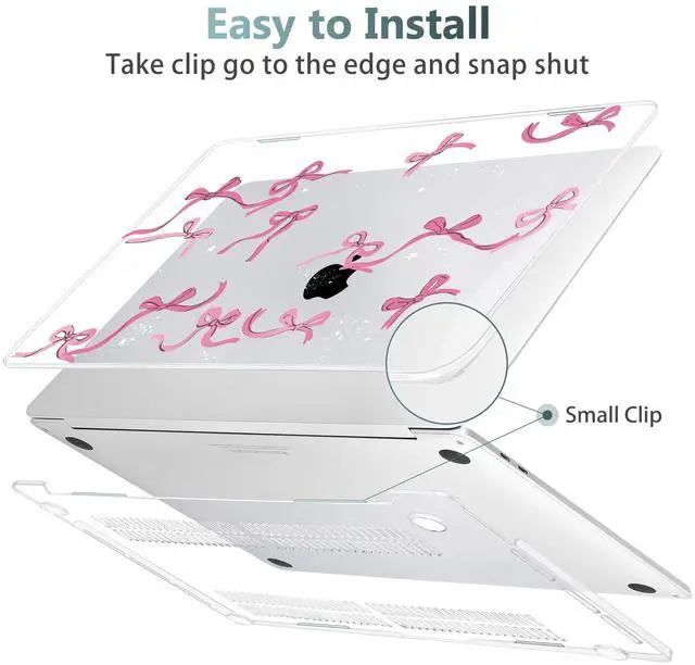 Alt view image 3 of 5 - Tuiklol for MacBook Pro 16 inch Case (2020 2019 Release) Model A2141, Hard Shell Case for Keyboard Cover& OTG & Camera Cover with Retina Display and Touch Bar Fits Touch ID,Bowknot