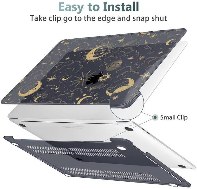 Alt view image 3 of 5 - Tuiklol for MacBook Pro 16 inch Case (2020 2019 Release) Model A2141, Hard Shell Case for Keyboard Cover& OTG & Camera Cover with Retina Display and Touch Bar Fits Touch ID,Moon and Star