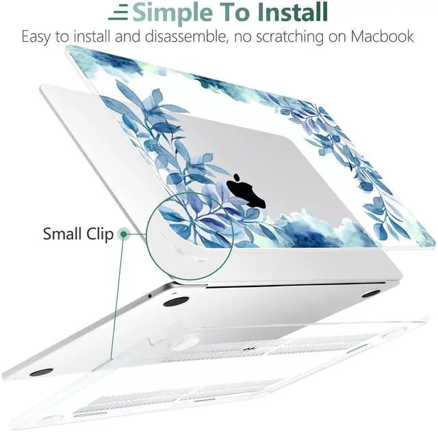 Alt view image 3 of 5 - TWOLSKOO Compatible with M4 MacBook Air 15 inch Case 2025-2023 Released Model M4 A3241 M3 A3114 M2 A2941, Plastic Hard Shell & Screen Protector & Keyboard Cover & Trackpad Film, Blue Floral