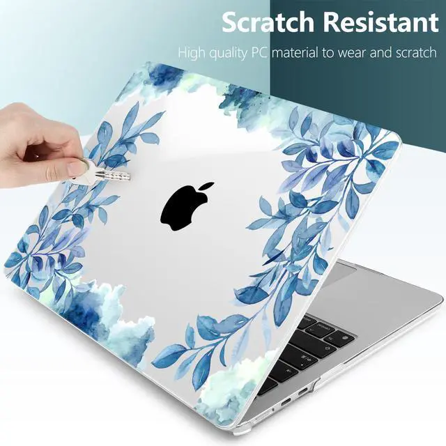 Alt view image 4 of 5 - TWOLSKOO Compatible with M4 MacBook Air 15 inch Case 2025-2023 Released Model M4 A3241 M3 A3114 M2 A2941, Plastic Hard Shell & Screen Protector & Keyboard Cover & Trackpad Film, Blue Floral