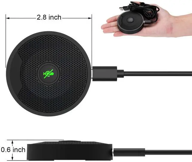 Alt view image 2 of 5 - DricRoda Conference USB Microphone, Microphone for PC, Computer Microphone, Desktop Conference Speaker, Omnidirectional Microphones, Boundary Mic for Laptop, Teleconferencing, Zoom, Plug-and-Play