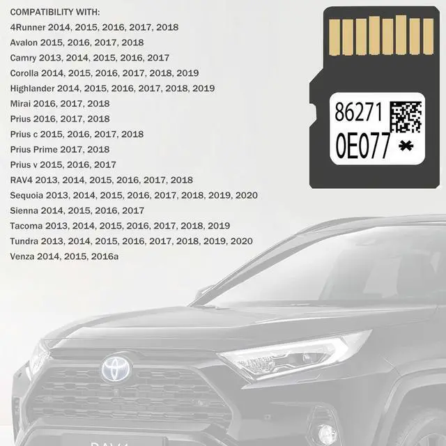 Alt view image 2 of 5 - 2025 Maps Updated 86271 0E077 Navigation GPS SD Card Compatible with Toyota Prius 4 Runner Sync USA/Canada Maps