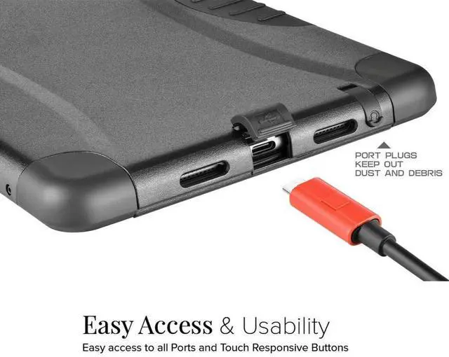 Alt view image 4 of 5 - Verizon Rugged Case with Built-in Screen Protector for ASUS ZenPad Z8s, 7.9 inch Tablet - Black