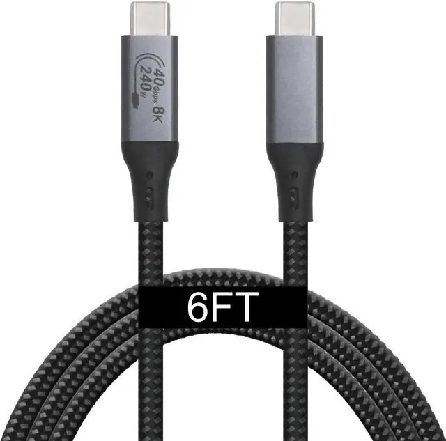 Main image of VEBNER 6-Foot USB4 Cable Compatible with Thunderbolt 3, Thunderbolt 4 and USB-C - Supports 8K HD Display, 40gbps Data Transfer, 240W Charging