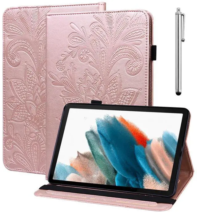 Main image of VODEFOX Case for  Kindle Fire Max 11 Case (13th Generation, 2023) 11",PU Leather Folio Stand Embossed Lace Flower Stand Cover for Fire Max 11 Tablet (Golden1,  Fire Max 11 13th Gen 2023)