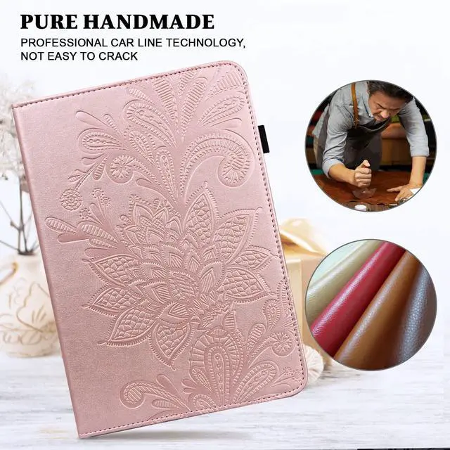 Alt view image 3 of 5 - VODEFOX Case for  Kindle Fire Max 11 Case (13th Generation, 2023) 11",PU Leather Folio Stand Embossed Lace Flower Stand Cover for Fire Max 11 Tablet (Golden1,  Fire Max 11 13th Gen 2023)