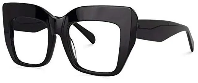 Main image of Vooglam Oversize Square Frame Blue Light Glasses for Women Block UV Anti Eyestrain Eyewear Black Rosaura