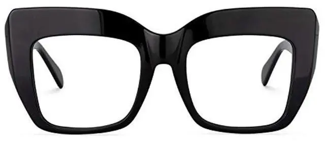 Alt view image 2 of 5 - Vooglam Oversize Square Frame Blue Light Glasses for Women Block UV Anti Eyestrain Eyewear Black Rosaura