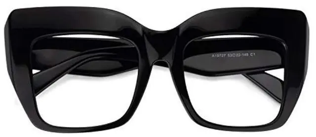 Alt view image 5 of 5 - Vooglam Oversize Square Frame Blue Light Glasses for Women Block UV Anti Eyestrain Eyewear Black Rosaura