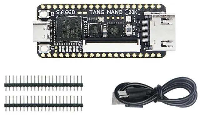 Main image of Sipeed Tang Nano 20K GW2AR-18 QN88 FPGA Development Board with 64Mbits SDRAM 828K Block SRAM Linux RISCV Single Board Computer for Retro Game Console Support microSD RGB LCD JTAG Port